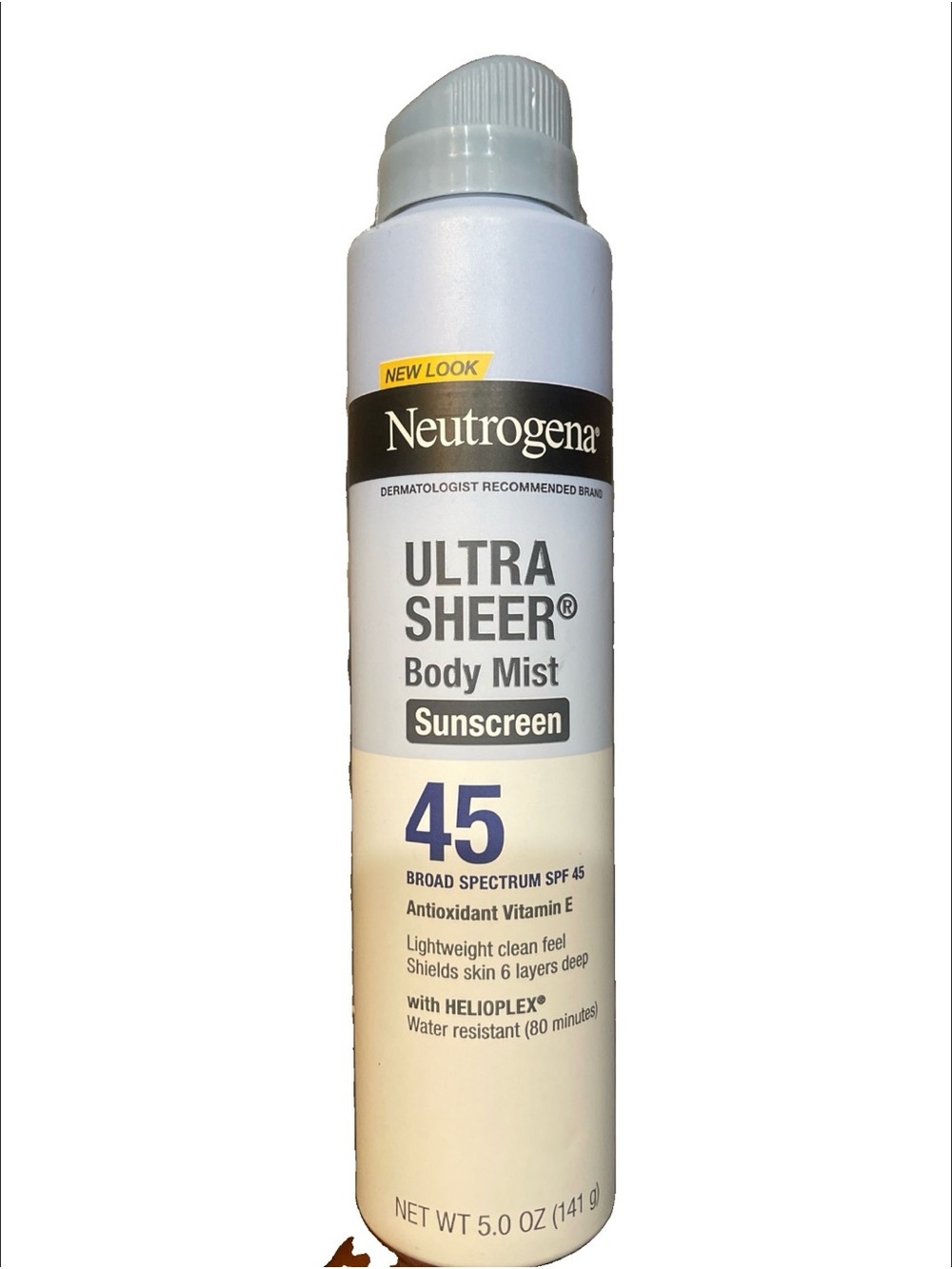 Neutrogena Ultra Sheer Body Mist Sunscreen SPF 45 - White and Light Gray